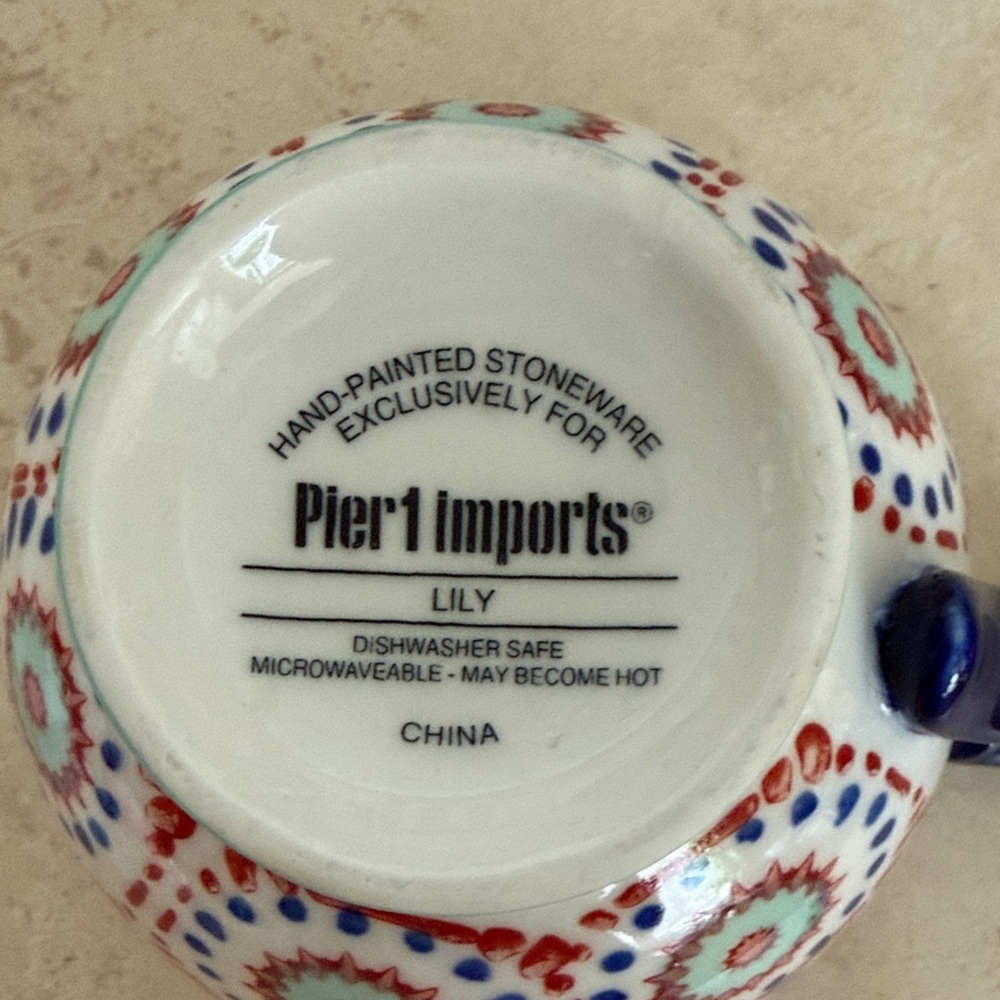 Pier 1 Multicolor Patterned Mug - Picture 3 of 3